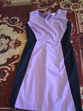 Sleeveless Lavender and Black Sheath Dress